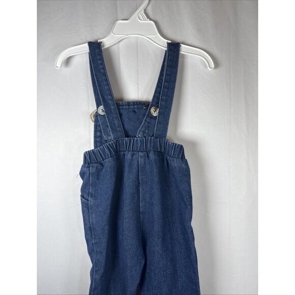 Unbranded Overalls Bear Design Distressed Flare Leg Size 9-12 M Preowned - Picture 4 of 11
